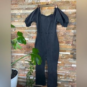 Madden girl black denim jumpsuit size 4